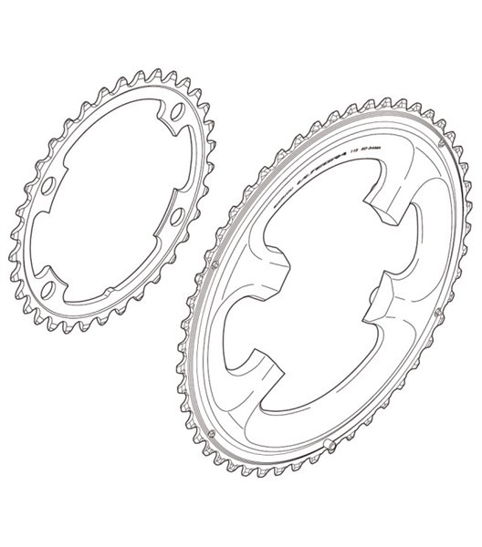 Kettenblatt Ultegra FC-6800 Double, 52 Zähne, MB, 110 mm