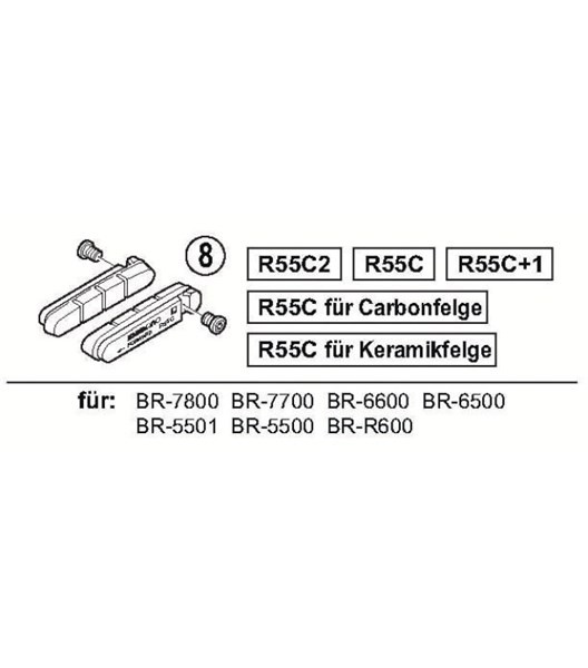 Bremsgummi R55C +1 mm