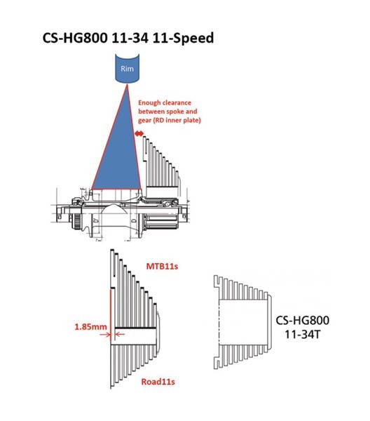 Kassette Ultegra CS-R8000/CS-HG800 11-Gang, 11-28 Zähne