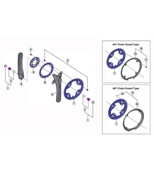 Kettenradgarnitur Alivio FC-T4010 Triple 9-Gang 170 mm 48x36x26