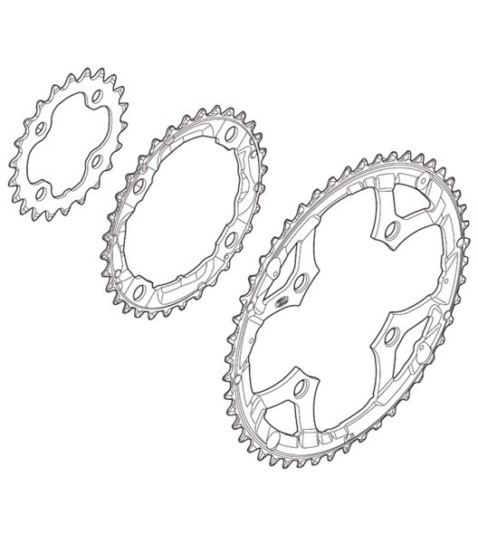 Shimano Kettenblatt Deore FC-M591, 48 Zähne , für Hosenschutz, 104 mm
