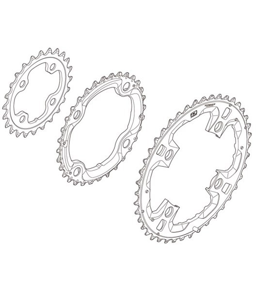 Kettenblatt Deore XT FC-M770-10 Triple,24 Zähne,AE,64 mm